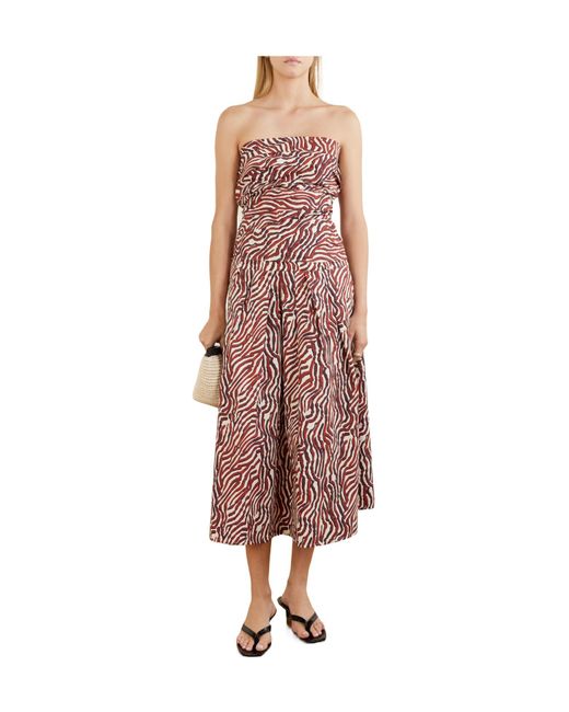 Proenza Schouler Red Printed Cotton-Blend Poplin Top