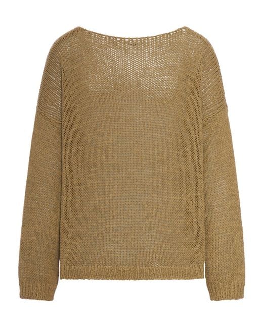 Roberto Collina Natural Open-Knit Sweater