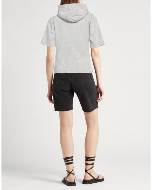 Brunello Cucinelli Gray Solid Color Hooded Short-Sleeve T-Shirt