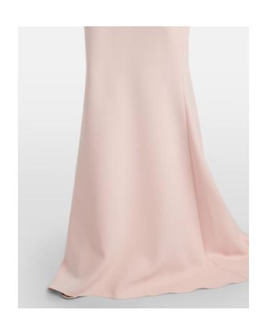 Safiyaa Pink Loura Draped Ruffled Crepe Dress