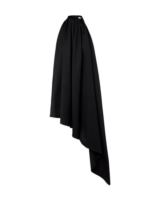 Givenchy Black Asymmetrical Draped Cocktail Dress