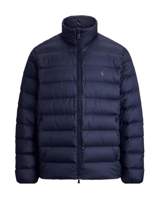 Polo Ralph Lauren Blue Quilted Mock-Neck Padded Jacket for men