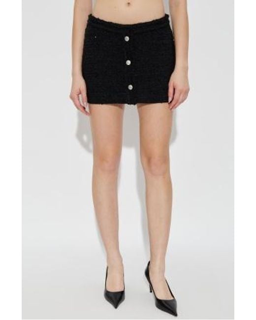 M I S B H V Black Bouclé Mini Skirt