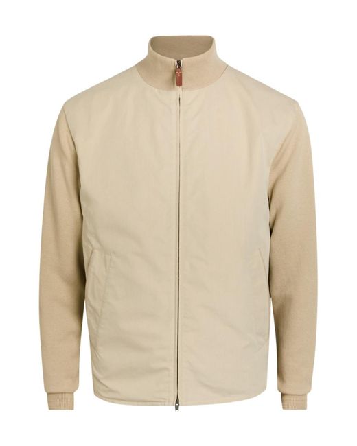 Tod's Natural Ribbed-Knit And Cotton Jacket for men