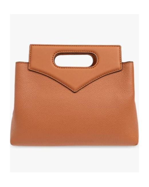 MCM Brown Logo Printed Strapped Shoulder Bag