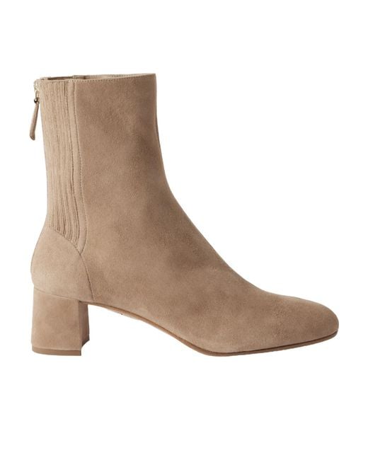 Aquazzura Brown Saint Honore Blocked-Heel Boots