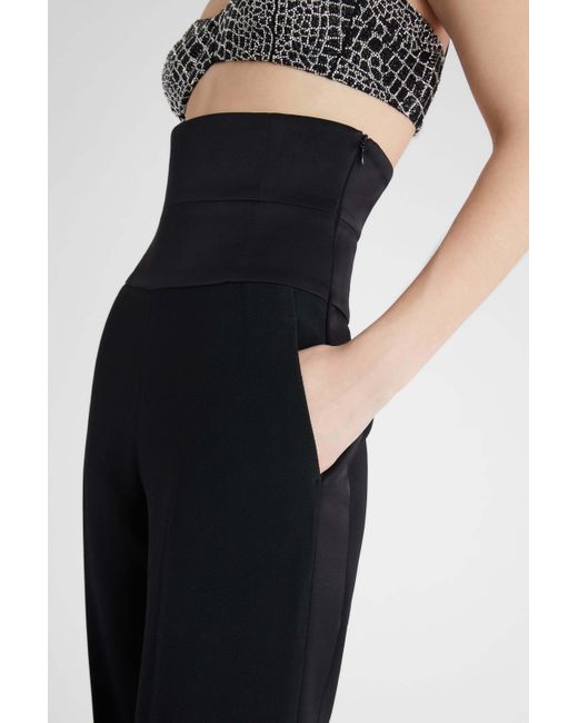 Ermanno Scervino Black Interlock Palazzo Trousers With Waistband