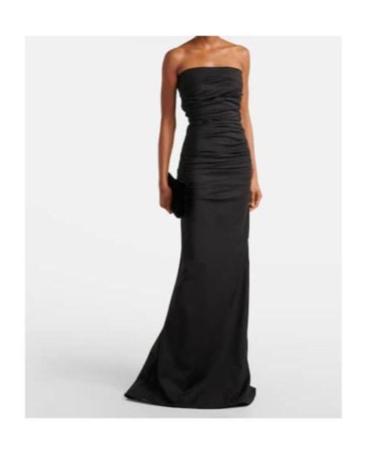 Maticevski Black Intoxicate Ruched Strapless Gown