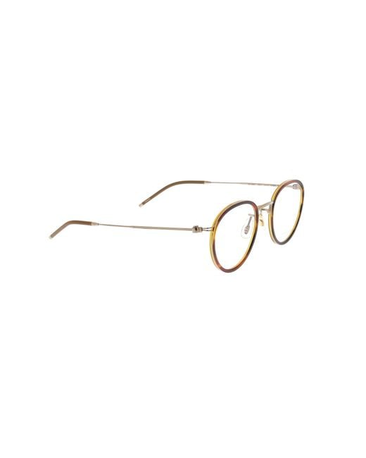 Oliver Peoples Metallic Oval Frame Glasses