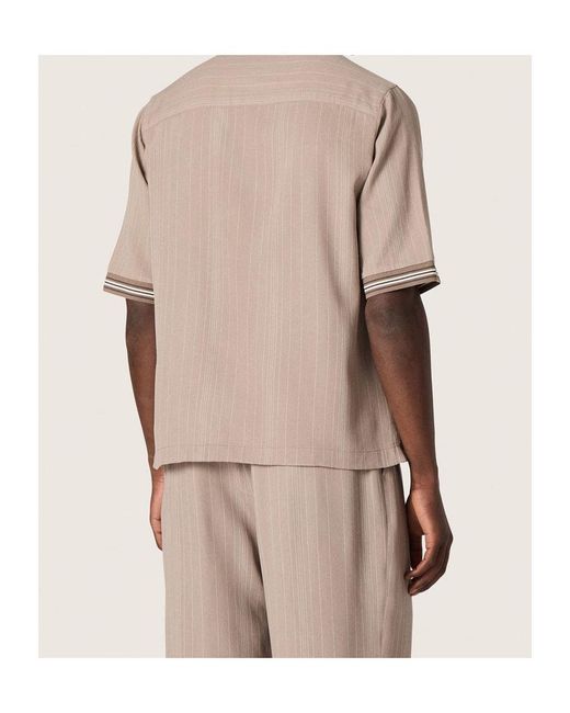 Golden Goose Deluxe Brand Natural Short Sleeved Striped Shirt for men