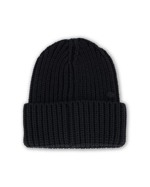 Saint Laurent Black Logo Patch Beanie for men