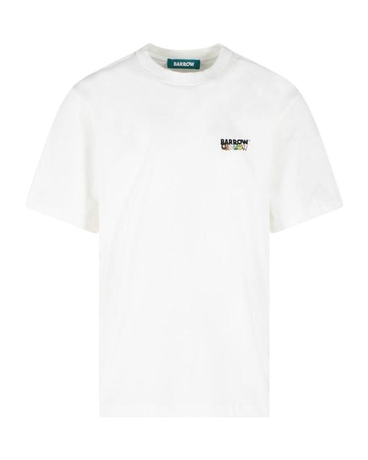 Barrow White Logo Printed Jersey T-Shirt for men