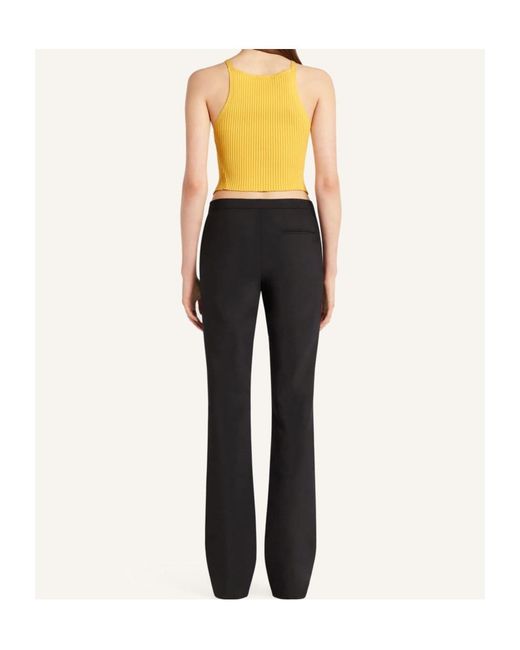 Courreges Yellow Courrèges Sleeveless Circle Rib Knit Top