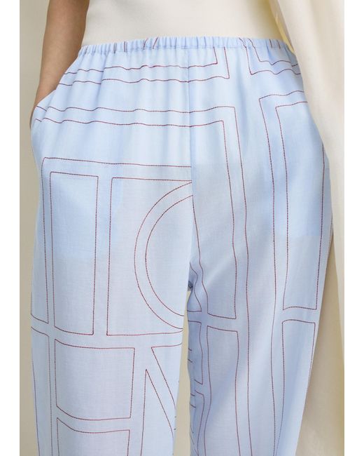 Totême Blue Totême Monogram Pajama Bottoms