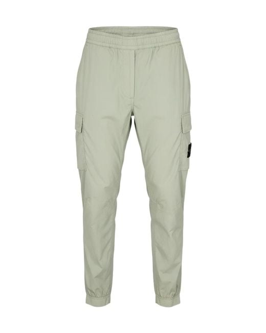 Stone Island Green Logo Cargo Track Pants for men