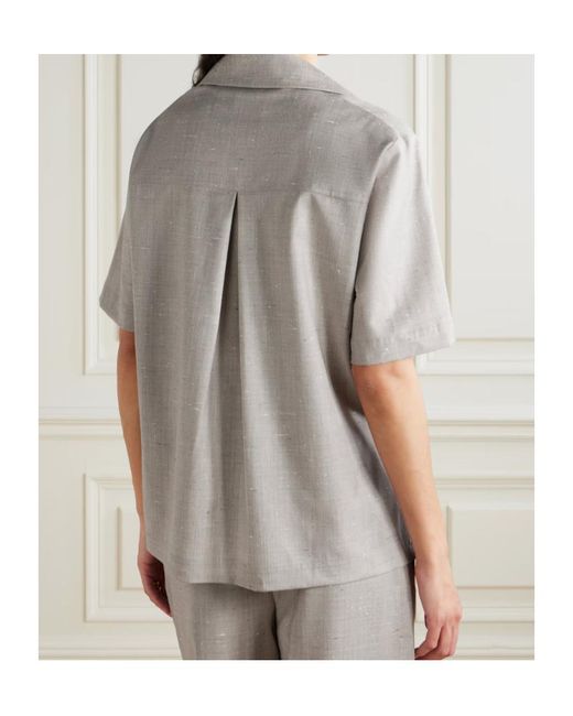 Loulou de Saison Gray Boa Wool And Silk-Blend Shirt
