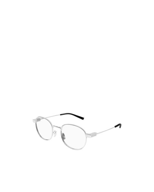 Saint Laurent White Eyewear Oval Frame Glasses for men