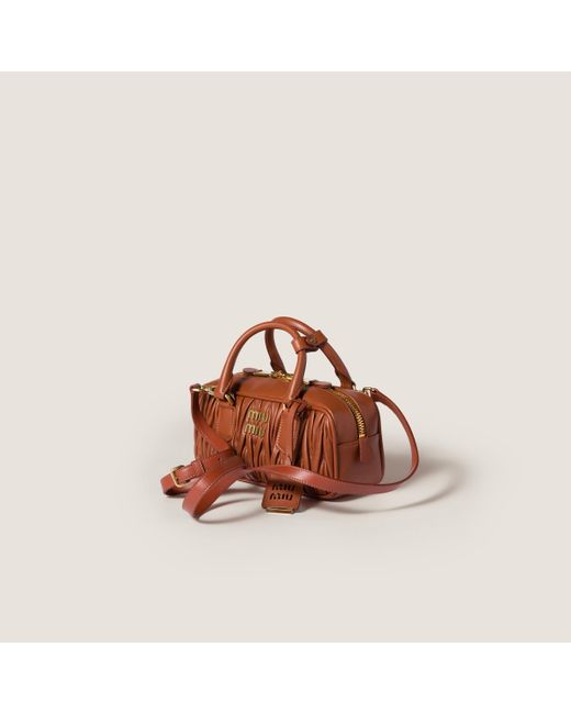 Miu Miu Brown Quilted Top-Handle Tote Bag