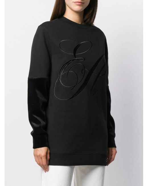 Emporio Armani Black Round Collar Long Sleeve Sweater