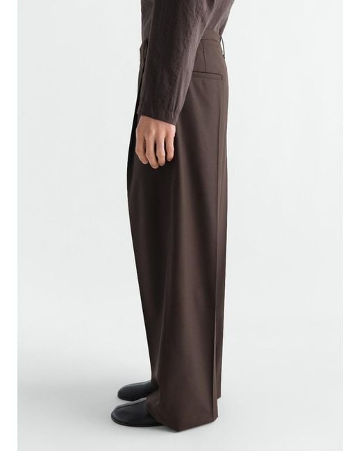 Lemaire Brown Single-Pleat Tailored Pants for men