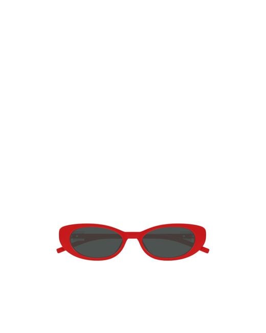 Gucci White Eyewear G String Oval Frame Sunglasses