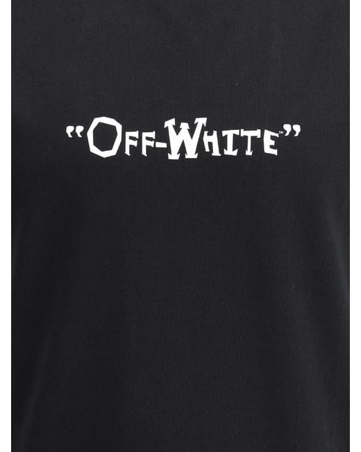 Off-White c/o Virgil Abloh Black Logo Printed Crewneck T-Shirt for men