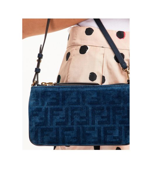 Fendi Blue Zippered Underarm Bag
