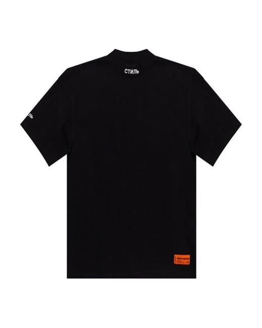 【HERON PRESTON】Printed Logo Patch Short Sleeve T-Shirt Heron Preston Logo Patch T-Shirt in Black for Men | Lyst