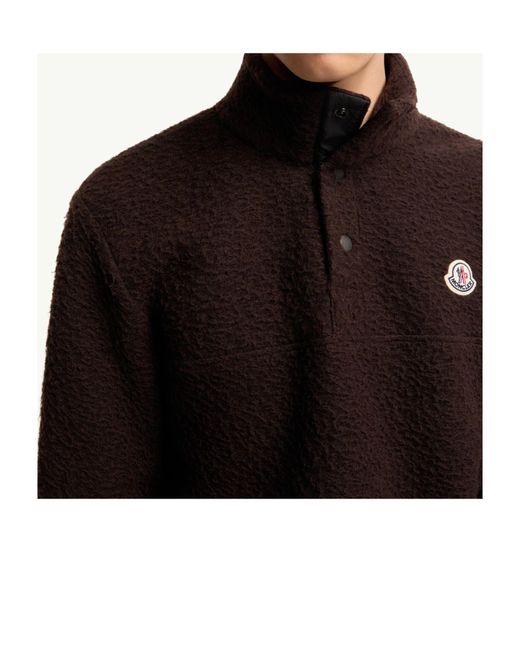 Moncler Brown Logo Knit Sweatshirt for men