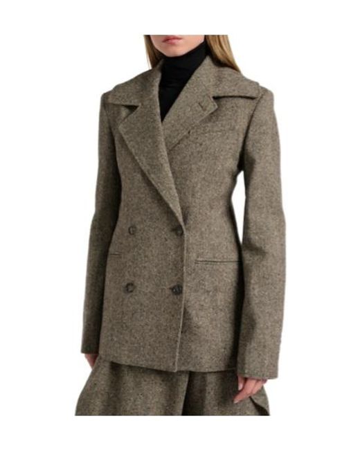 J.W. Anderson Brown Double-Breasted Suit Jacket