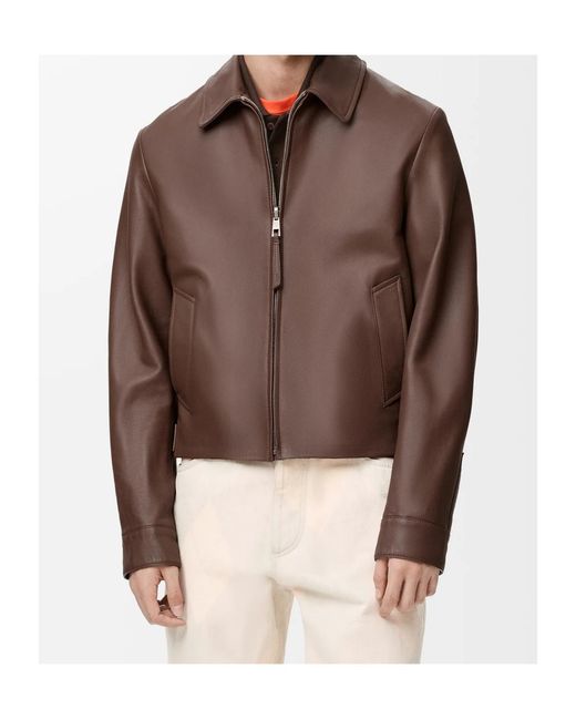 Loewe Brown Reversible Leather Jacket for men