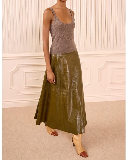 Ulla Johnson Brown Hollow-Out Round Neck Vest