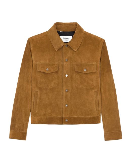 Saint Laurent Brown Suede Twin-Pocket Jacket for men