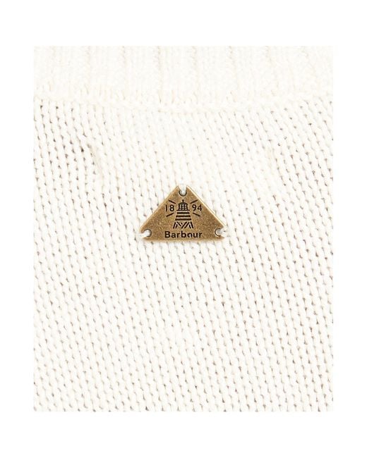 Barbour White Sandy High-Neck Jumper