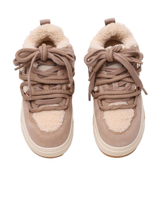Steve Madden Pink Suede Platform Sneakers