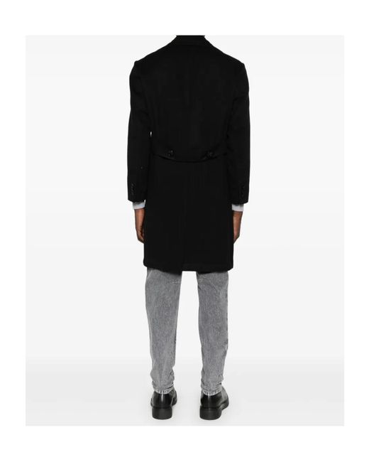 Kiton Black Long-Sleeved Coat for men