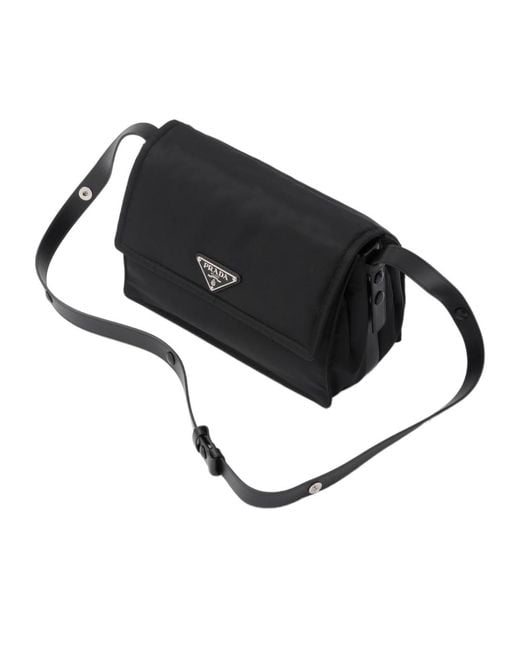 Prada Black Traveller Medium Padded Re-Nylon Bag