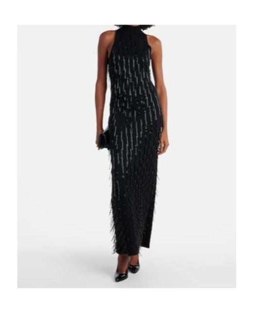 Galvan Black Embellished Maxi Dress