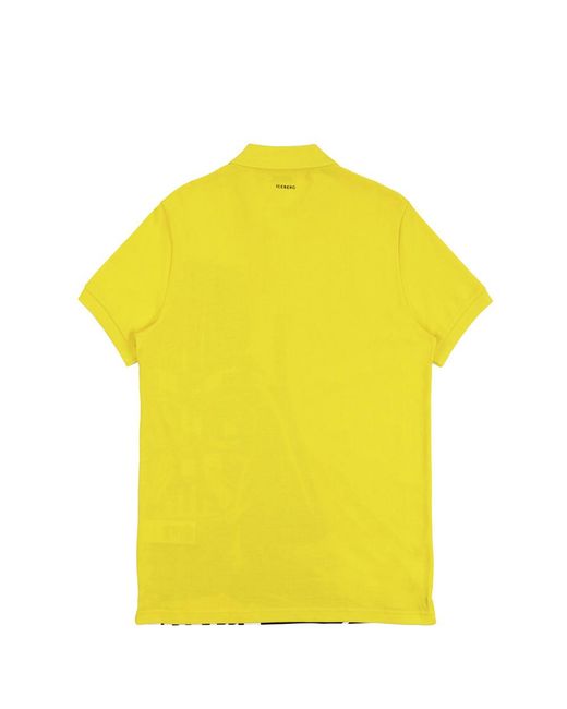 Iceberg Yellow Printed Pattern Polo Shirt for men