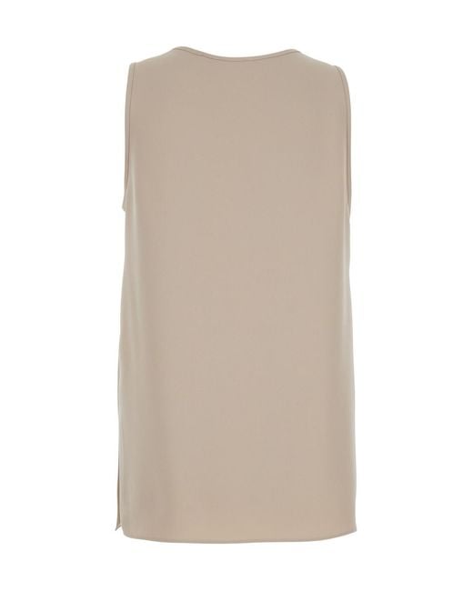 P.A.R.O.S.H. Natural Sleeveless Crew Neck Vest