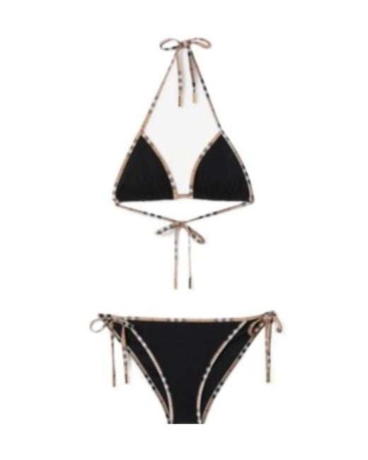 Burberry White Bikini Check