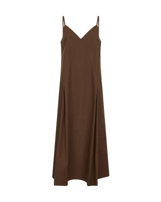 Studio Nicholson Brown V-Neck Sleeveless Dress