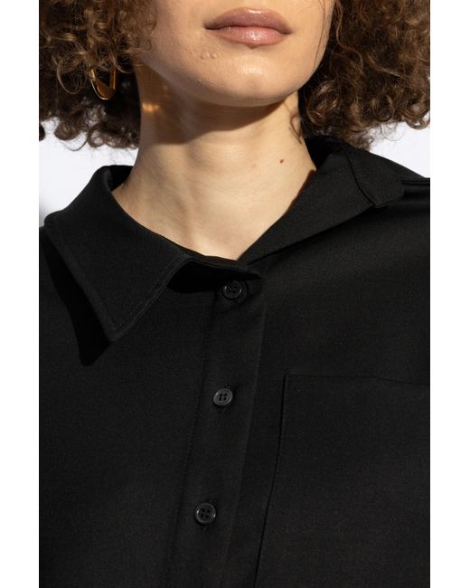Jacquemus Black Asymmetric Button-Up Shirt