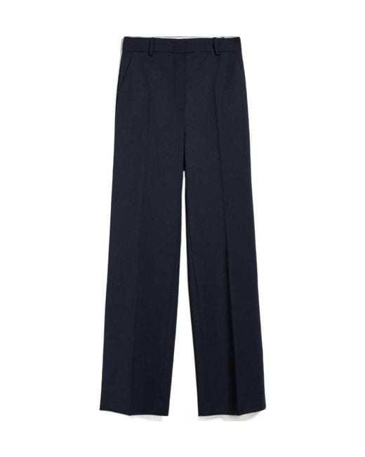 Weekend by Maxmara Blue Wool-Blended Trousers