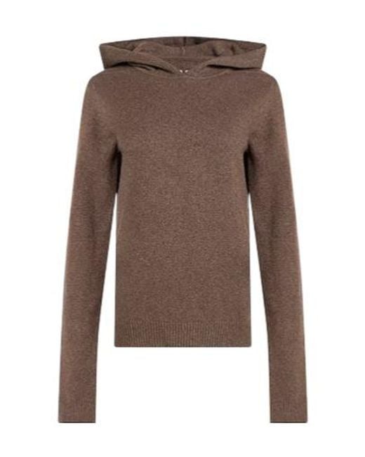 Rick Owens Brown Solid Color Knit Sweatshirt