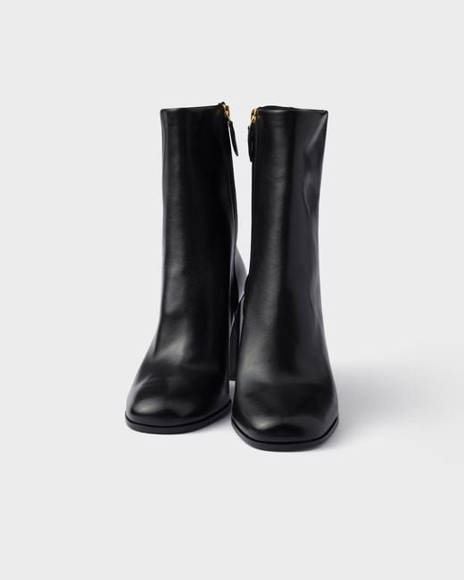 Prada Black Zip-Up Block-Heeled Boots