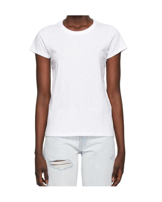 Rag & Bone White Logo Round-Necked T-Shirt