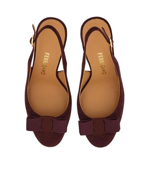 Ferragamo Brown Vara Bow Slingback