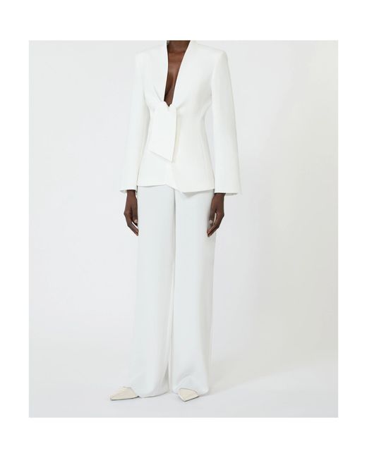 Max Mara White Tie-Front Blazer