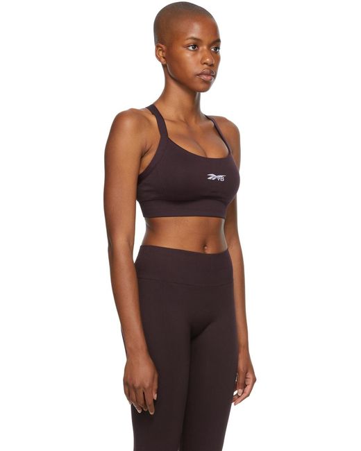 Reebok Red Jacquard-Logo Sports Bra